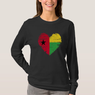 Camiseta Guinea Bissau Corazón Guinea Bissau Bandera de Gui