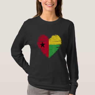 Camiseta Guinea Bissau Corazón Guinea Bissau Bandera de Gui
