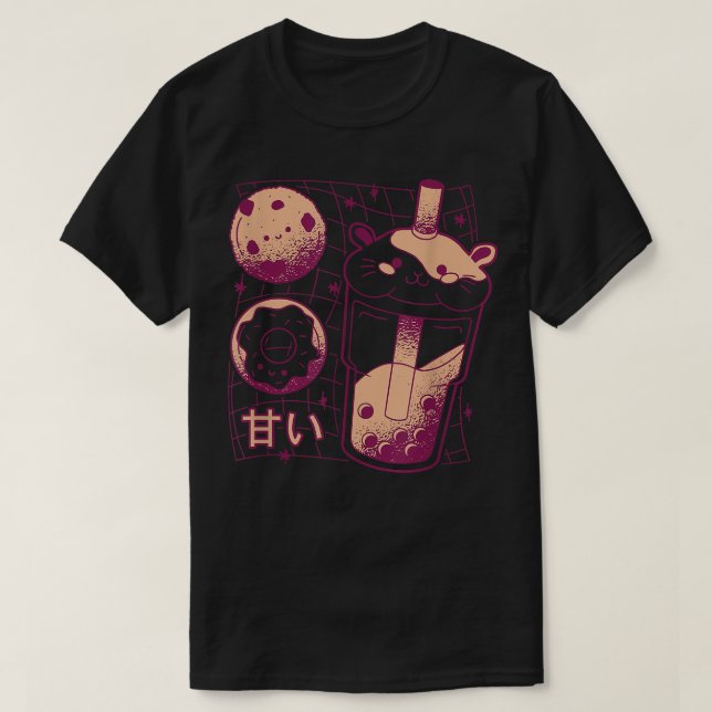 Camiseta Guinea Cerdo Boba Tea Bubble Tea Kawaii Guinea Cer (Diseño del anverso)