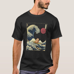 Camiseta Guinea Cerdo Japonés Kanagawa Wave Funny Surf Anim
