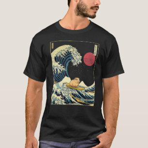 Camiseta Guinea Cerdo Kanagawa Wave Gracioso Animal Surf