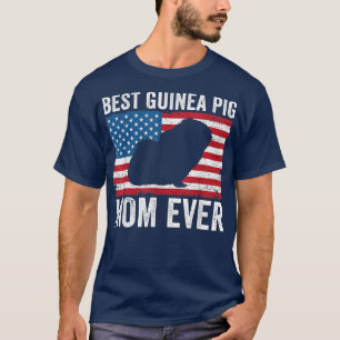 Camiseta Guinea Cerdo Mamá Americana Bandera Famoso Cerdo d