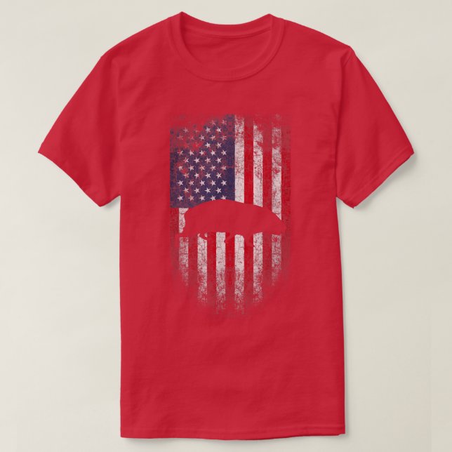 Camiseta Guinea Cerdo USA Bandera Americana 4 de Julio (Diseño del anverso)