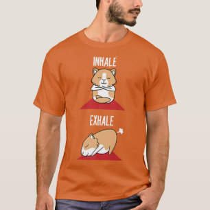 Camiseta Guinea Cerdo Yoga Fart Gracioso Inhale Ehale Masco