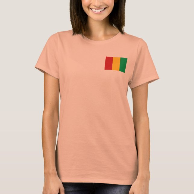 Camiseta Guinea-Conakry Bandera + Mapa (Anverso)