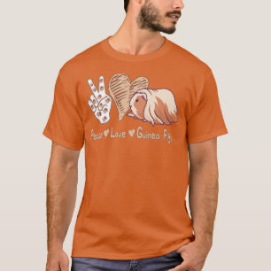 Camiseta Guinea Corazón de cerdo Estética Paz Amor a los Ce