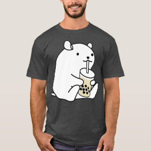 Camiseta Guinea de Hamster Cute Té de burbuja de cerdo de B