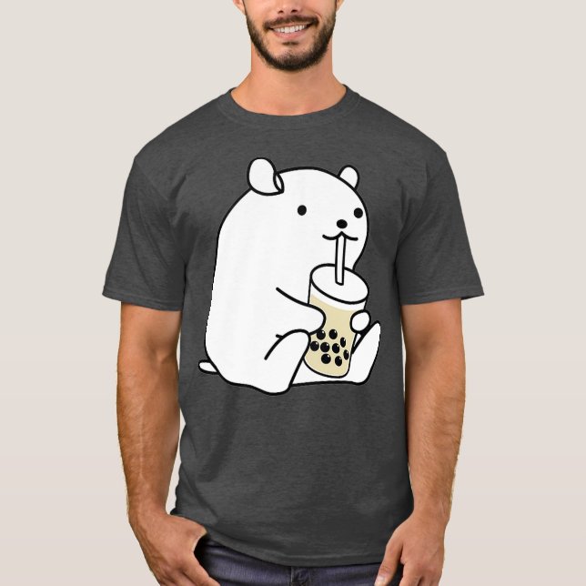 Camiseta Guinea de Hamster Cute Té de burbuja de cerdo de B (Anverso)