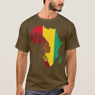 Camiseta Guinea Guineana Bandera de África Mapa étnico Heri