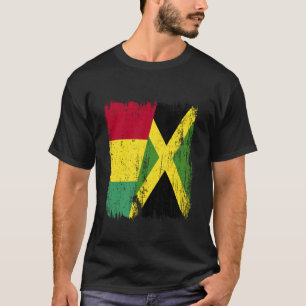 Camiseta Guinea Jamaica Media Bandera Guineanos Herencia Ja