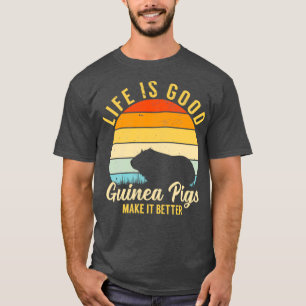 Camiseta Guinea La Vida Cerdo Es Mejor Mascota Retro Vintag