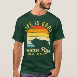 Camiseta Guinea La Vida Cerdo Es Mejor Mascota Retro Vintag