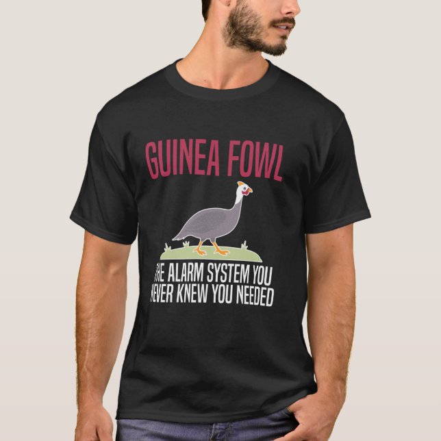 Camiseta Guinea Pájaro De Pollo De Vino El Sistema De Alarm (Anverso)