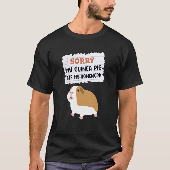 Camiseta Guinea Pig Ate My Homework Kids School (Anverso)