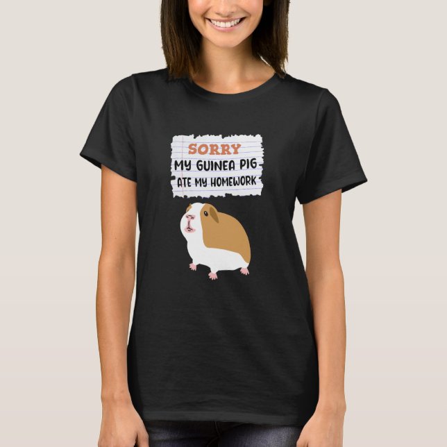 Camiseta Guinea Pig Ate My Homework Kids School (Anverso)