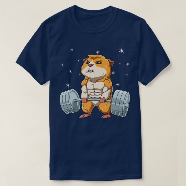 Camiseta Guinea Pig Cavy Weightlifting Fitness Gym Premium  (Diseño del anverso)