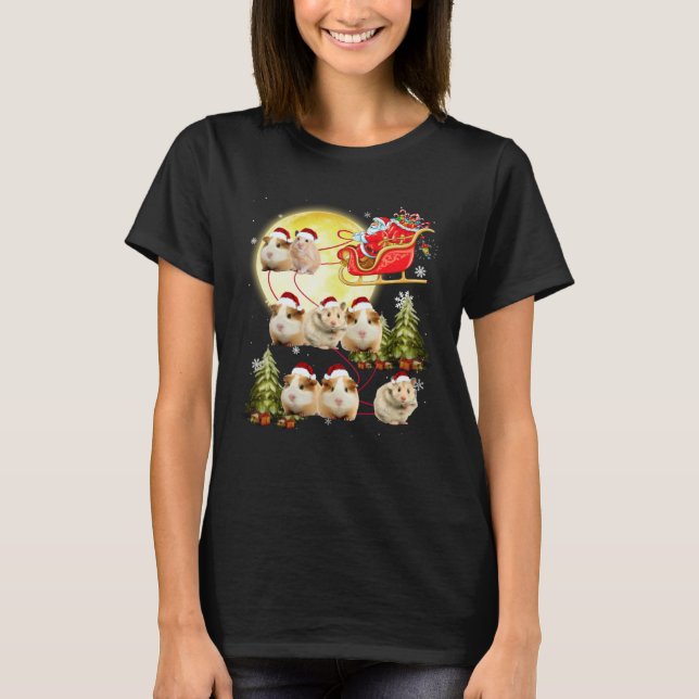 Camiseta Guinea Pig Christmas  Guinea Pig Riding Santa Xmas (Anverso)