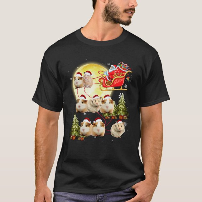 Camiseta Guinea Pig Christmas  Guinea Pig Riding Santa Xmas (Anverso)