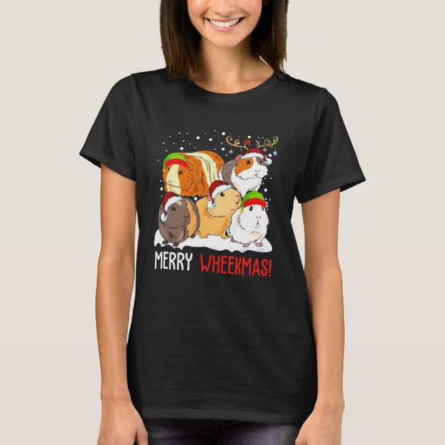 Camiseta Guinea Pig Christmas Merry Wheekmas  Guinea Pigs (Anverso)