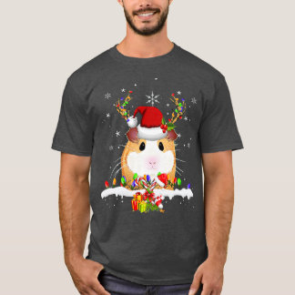 Camiseta Guinea Pig Christmas Reindeer Christmas Lights
