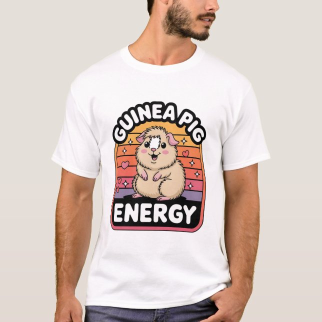 Camiseta Guinea Pig Energy Cute Retro Cavy Lover Design (Anverso)