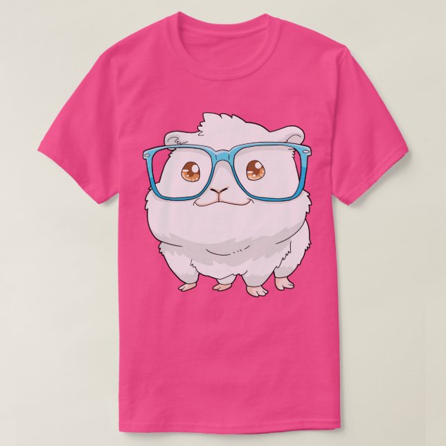 Camiseta Guinea Pig Eyeglasses Kawaii (Diseño del anverso)
