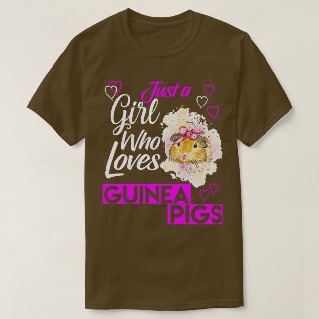 Camiseta Guinea Pig Owner Lover Just A Girl Who Loves Guine (Diseño del anverso)