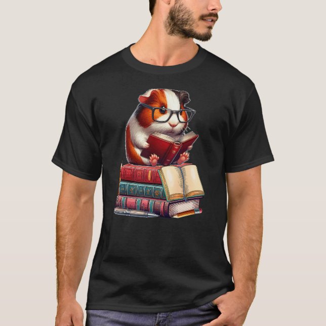 Camiseta Guinea Pig Reading Books Matching Bookworm Readers (Anverso)