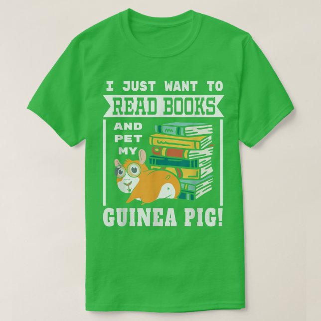 Camiseta Guinea Pig Reading Writer Rodent Lover Cavy  (Diseño del anverso)