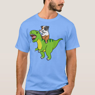 Camiseta Guinea Pig Riding T-Rex Dinosaur Pet T-Shirt
