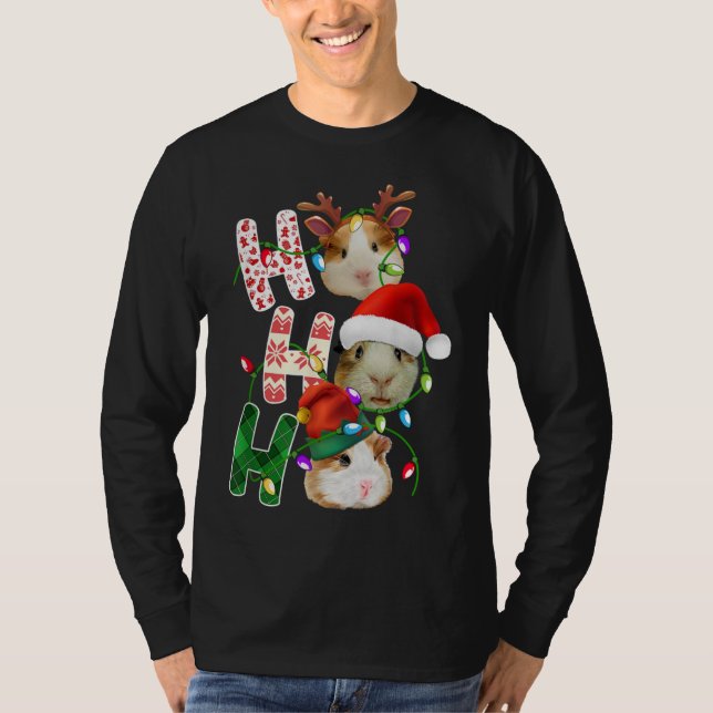 Camiseta Guinea Pig Santa Ho Ho Ho Navidades divertidos Xma (Anverso)