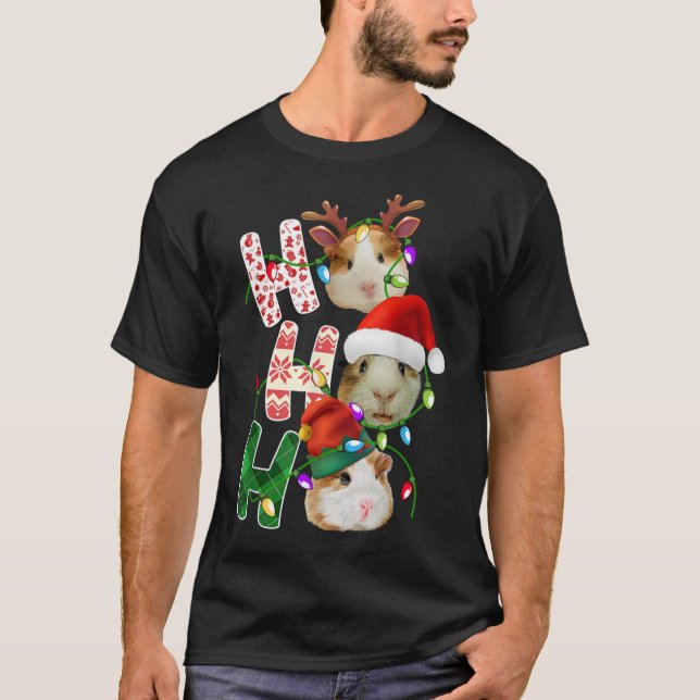 Camiseta Guinea Pig Santa Ho Ho Ho Navidades divertidos Xma (Anverso)