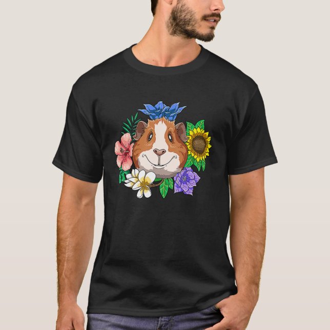 Camiseta Guinea Pig Smile Flowers Laughter for a Guinea pig (Anverso)