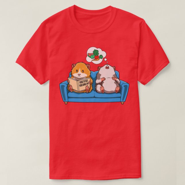 Camiseta Guinea pig sofa reading dreaming food for guinea p (Diseño del anverso)