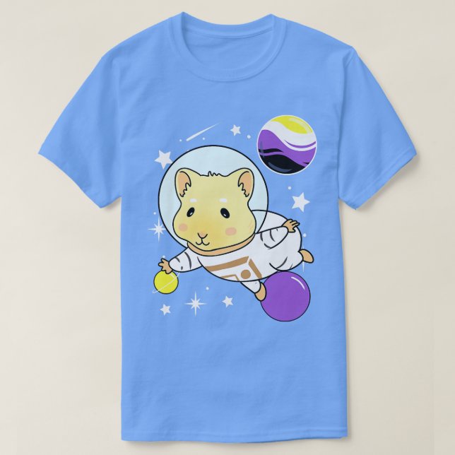 Camiseta Guinea Pig Space Nonbinary Pride  (Diseño del anverso)
