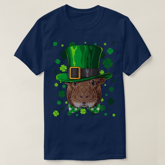 Camiseta Guinea Pig St Patricks Day Animal Leprechaun Hat S (Diseño del anverso)