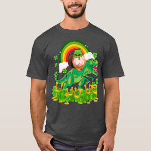Camiseta Guinea Pig Wearing Irish Hat Riding Dinosaur T Re 
