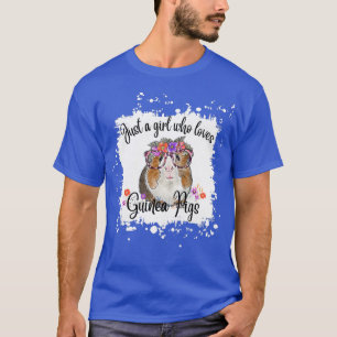 Camiseta Guinea Pig With Glasses Flowers, Adorable Guinea P