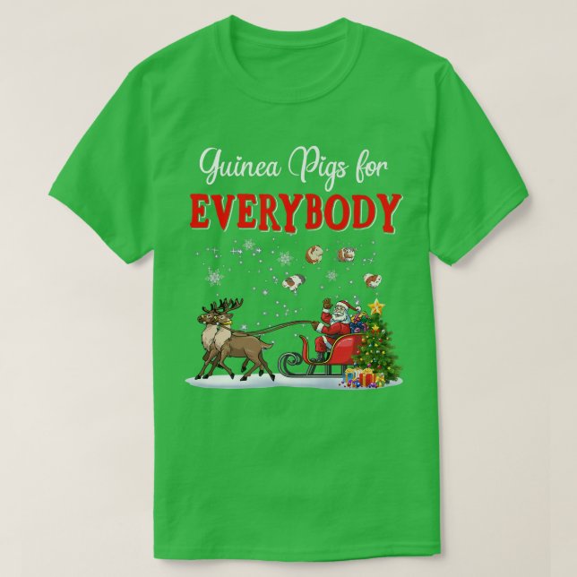 Camiseta Guinea Pigs For Everybody Funny Santa Sleigh Reind (Diseño del anverso)