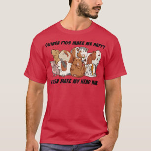 Camiseta Guinea Pigs Make Me Happy Cute Guinea Lover 