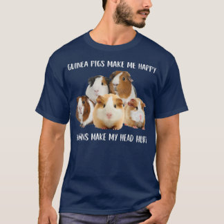 Camiseta Guinea Pigs Make Me Happy Humans Make My Head Hurt