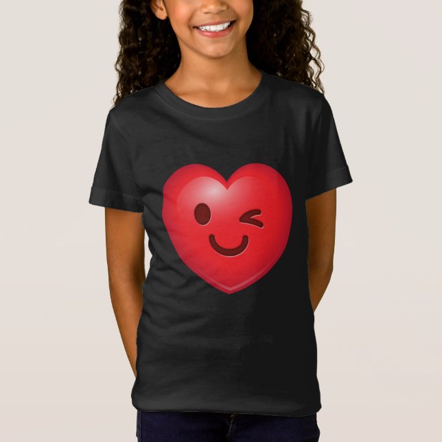 Camiseta Guiño de la emoji del corazón (Anverso)