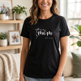Camiseta Guión Blanco Establecida Mamá Arco Lindo