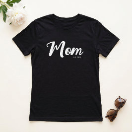 Camiseta Guion Blanco Establecido Mamá Negro