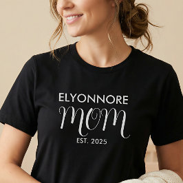 Camiseta Guión blanco Establecido Mamá Nombre personalizado