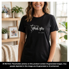 Camiseta Guión Blanco Mamá Establecida Lazo Cuco 