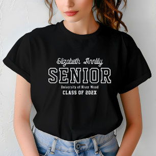 Camiseta Guion de Año Personalizado de Escuela de Graduados