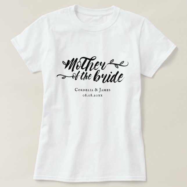 Camiseta Guión de broche de bonito madre de la novia (Diseño del anverso)