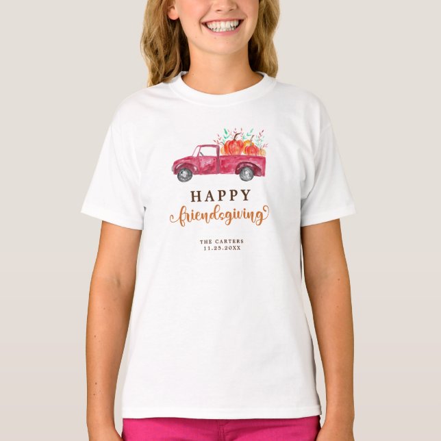 Camiseta Guión de caída de calabaza de calabaza roja (Anverso)
