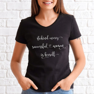 Camiseta Guión De Caligrafía De Cita De Mujer Elegante Y Ex